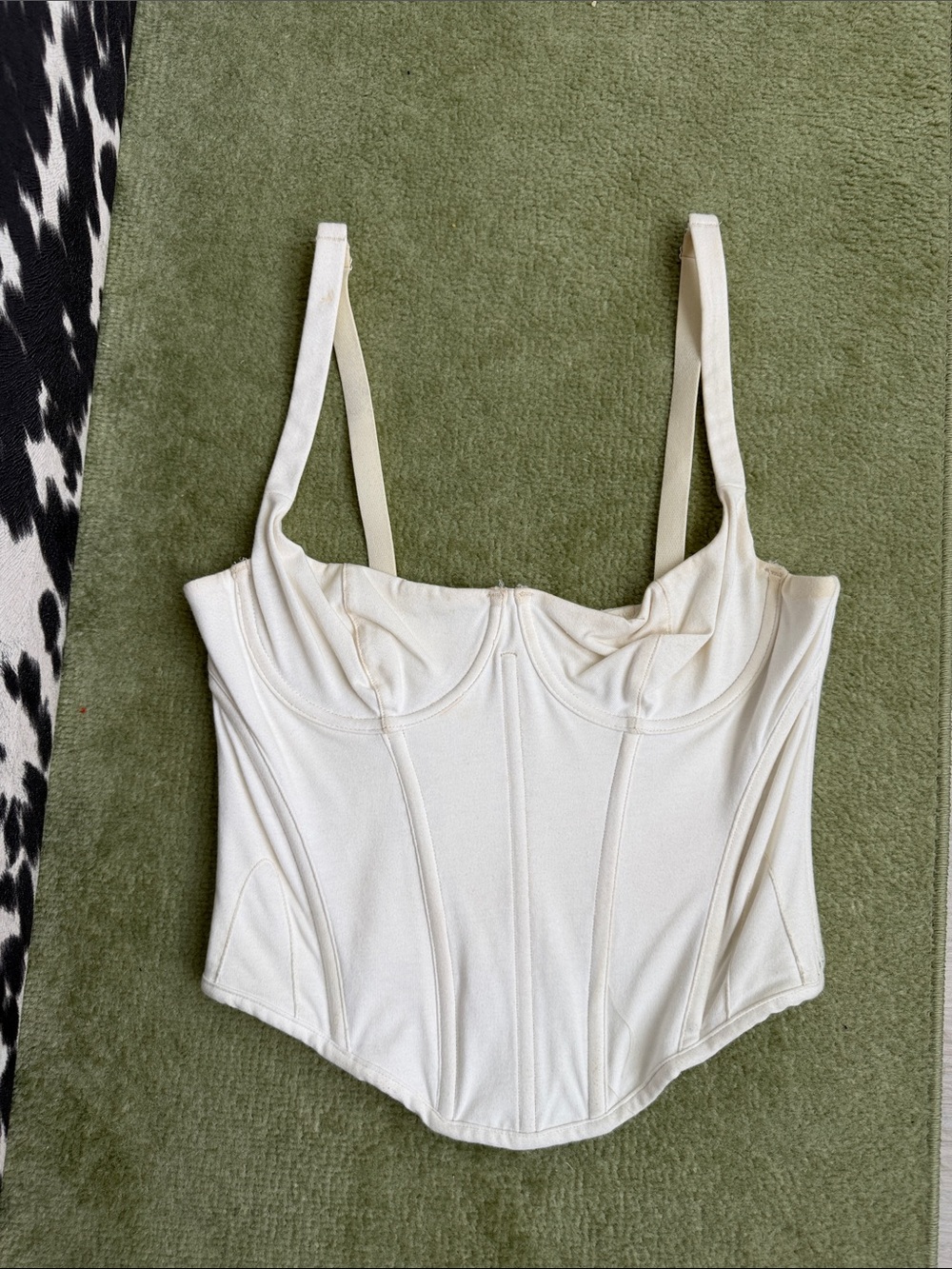 SKIMS Cream Structured Corset Tank Top